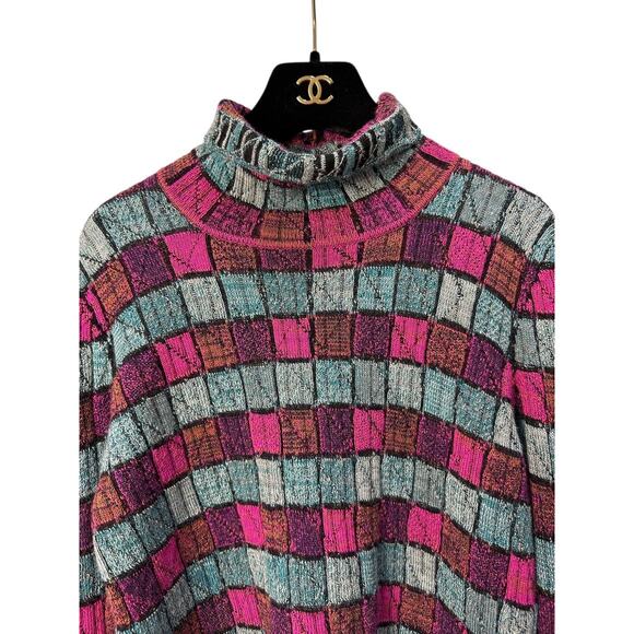 Chanel 2018 Paris-Hamburg Blue Striped Turtleneck Sweater Sz.38 - Picture 3 of 8